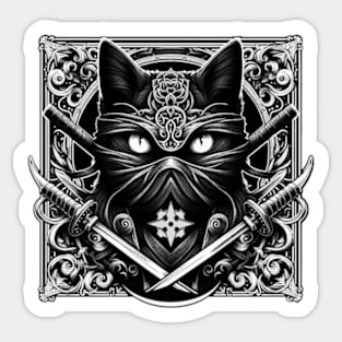 Black Cat Ninja Sticker